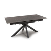 Logan 160cm Black & Brown Sintered Stone Extending Dining Table - Pendle Village Furniture